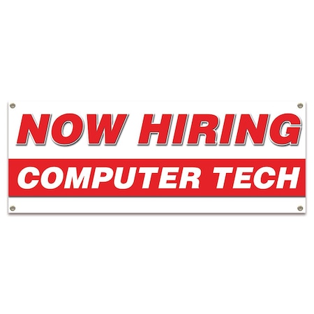 Signmission Now Hiring Computer Tech Banner Apply Inside Accepting Application Single Sided B-30218